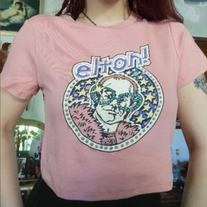Elton John NWT crop top tiny tee